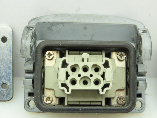 Wieland HS12 Hinge Lock Cable Connect Female Plug Housing 16A 500V 6 Pin Lot of3