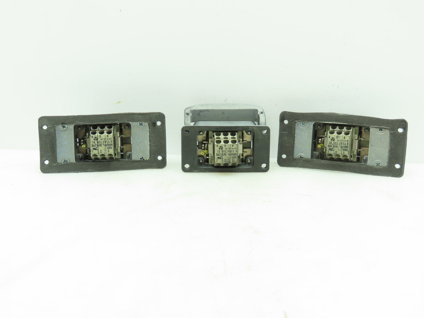 Wieland HS12 Hinge Lock Cable Connect Female Plug Housing 16A 500V 6 Pin Lot of3