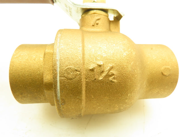 Crane 1-1/2" Brass Ball Valve Solder Sweat Ends 600 WOG Full Port