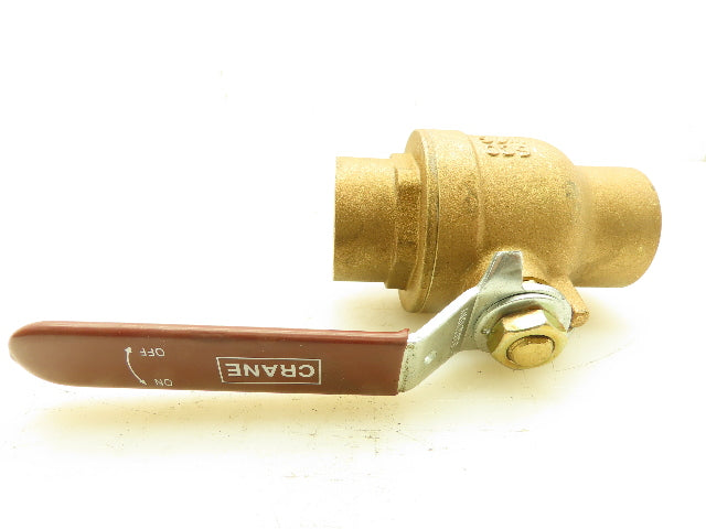 Crane 1-1/2" Brass Ball Valve Solder Sweat Ends 600 WOG Full Port