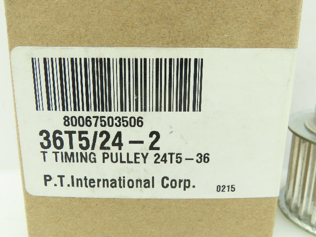 P T 36 T5-Z24 Timing Pully 24T5-36 12MM ID 42MM OD 36 MM Long For 25MM Belt Al