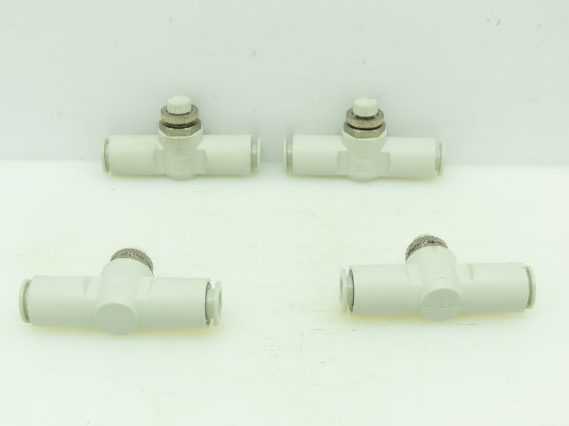 SMC AS3001F-10 Inline Flow Control Valve 10mm Pushlok Tube Lot of 4