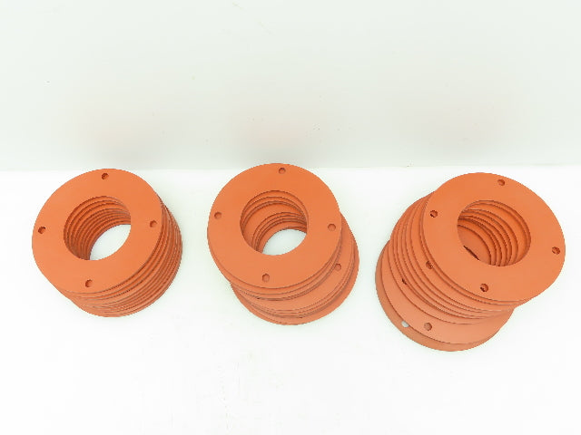 4-Hole Orange Gasket Seal 4-3/4"OD x 2-1/2"ID x 1/8"Thick LOT OF 30