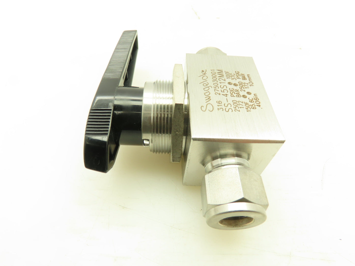 Swagelok SS-45S12MM 12mm Straight Tube Fitting Ball Valve 2500PSI 316 Stainless