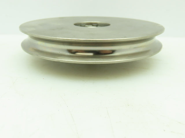 Narrow Idler Pulley S.S./Round Belt 1/2"W 4.75"OD M10-1.5 Male Bearing LOT OF 2