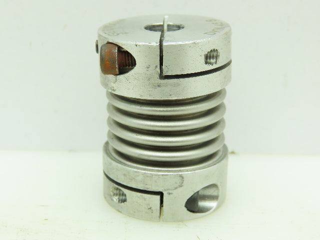 Gerwah DKN 45 S Miniature Metal Bellow Coupling w/Clamping Hub 1/2"x3/8"Bore Dia