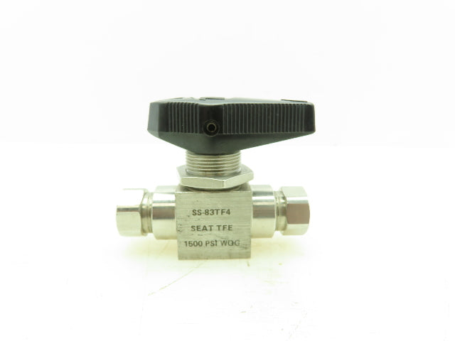 Whitey SS-83TF4 Hydraulic S.S. High Pressure Ball Valve 1500PSI 1/4"NPT TFE Seat