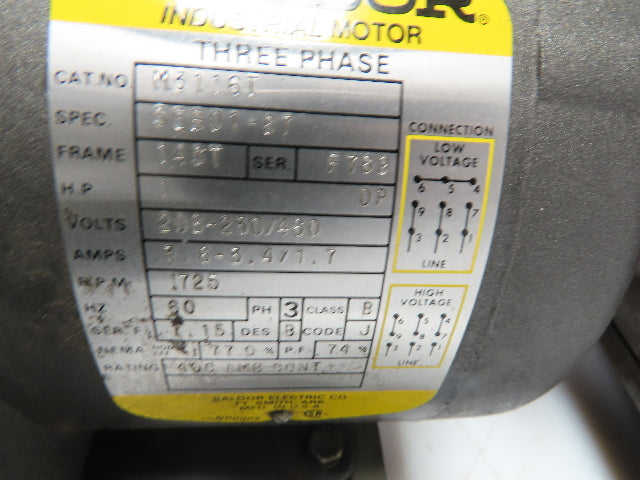 Baldor 1S4AAC 5 Gallon 1 Hp 1725RPM 3Ph 208-230/460V Hydraulic Power Unit