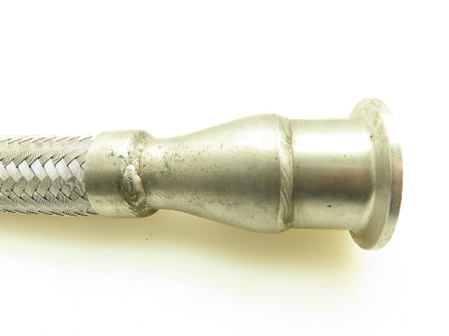 1-1/4" OD x 3/4" ID Stainless Braided Flex Hose 1-1/2" Tri Clamp x 1/2" NPT 55"L
