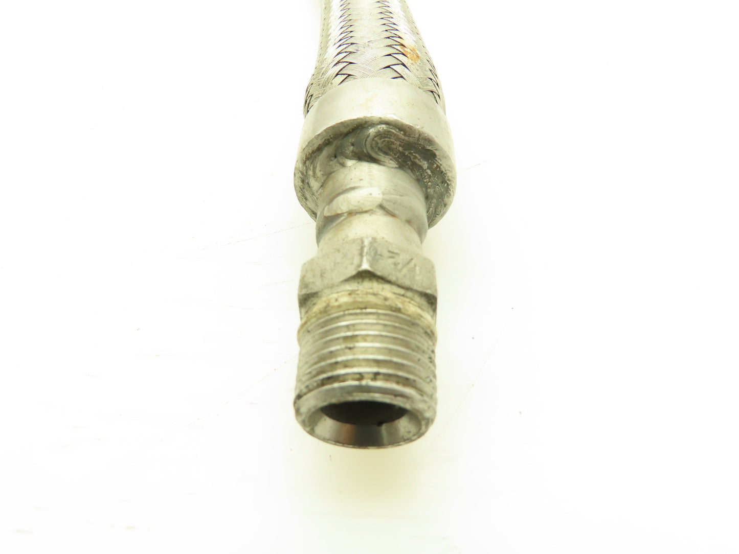1-1/4" OD x 3/4" ID Stainless Braided Flex Hose 1-1/2" Tri Clamp x 1/2" NPT 55"L