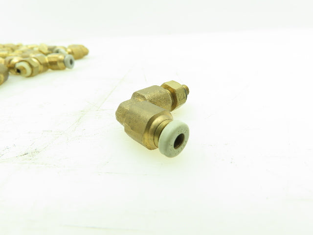 Parker PLP Push-to-Connect Brass 90° Elbow 5/32" Tube 10/32 UNF Swivel Lot of36