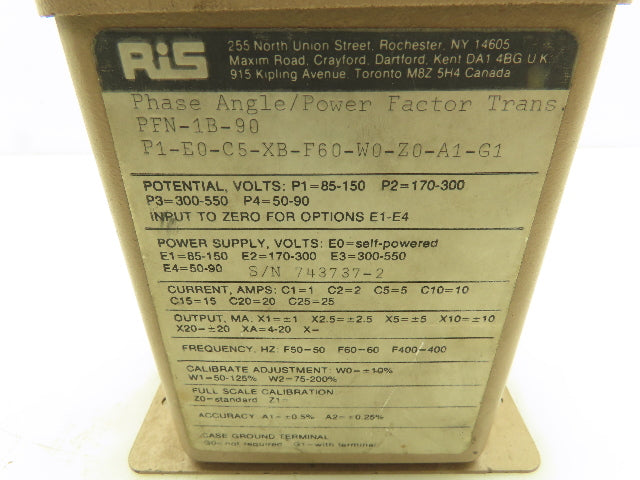 Rochester Instrument PFN-1B-90 Phase Angle/Power Factor Transducer