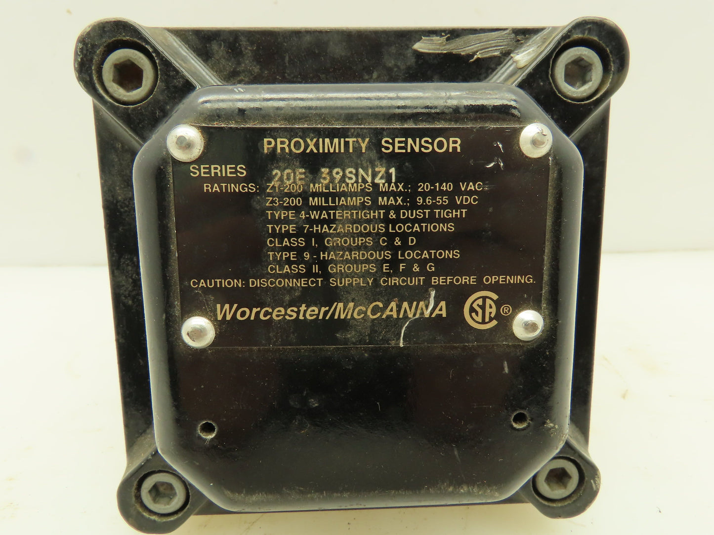 Worcester 20E 39SNZ1 Proximity Sensor Type 4 7 Hazardous Locations