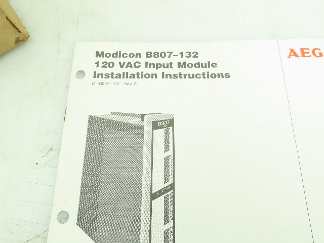 AEG Modicon AS-B807-132 Input Module PLC I/O 32Pt 120VAC 800 Series