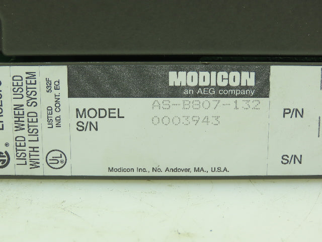 AEG Modicon AS-B807-132 Input Module PLC I/O 32Pt 120VAC 800 Series