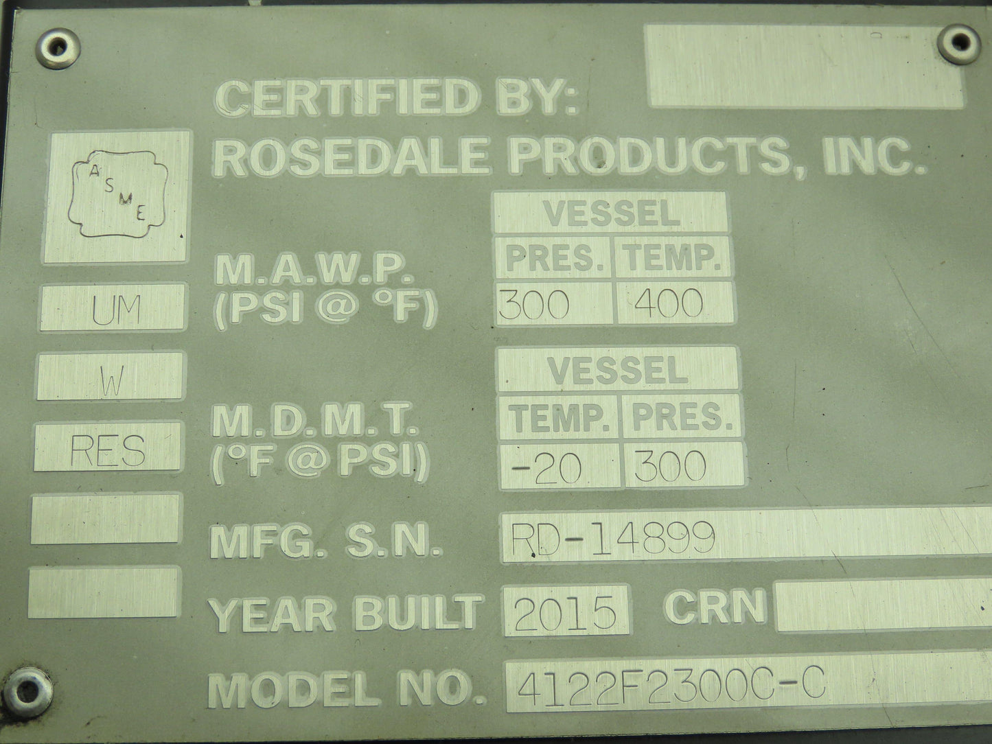 Rosedale 4-12-2F-2-300-CTEVNPBC Basket Strainer Bag Filter Vessel 12"X 4" 300psi
