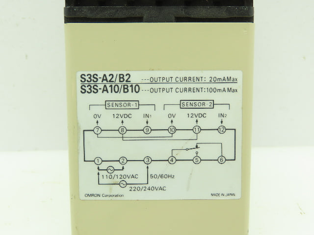 Omron S3S-B10-002 Controller Unit Relay On Off Delay 120/240 Input