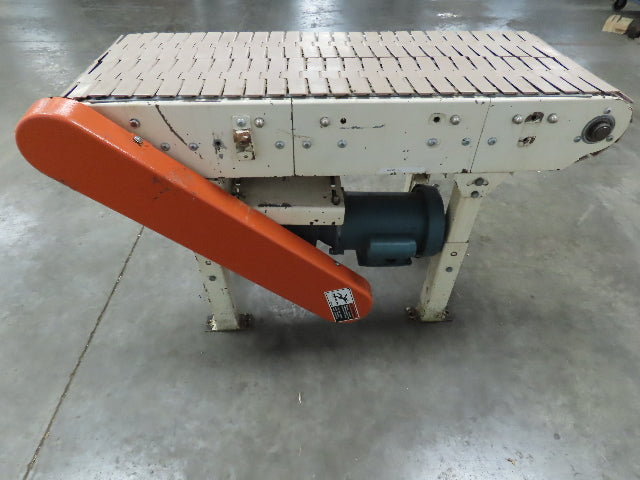 44" Slider Bed Plastic Chain Conveyor 15"Belt 1/2 Hp 115v 1ph 22 Feet Per Minute