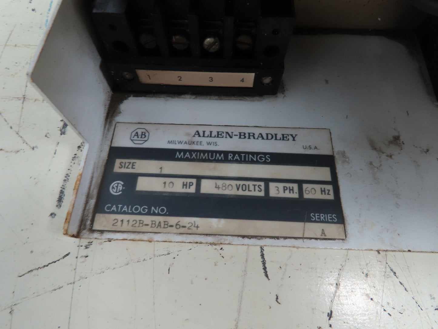 Allen Bradley MCC Bucket Motor Starter 120V Coil No Fuse or Cover 480V 3 Phase