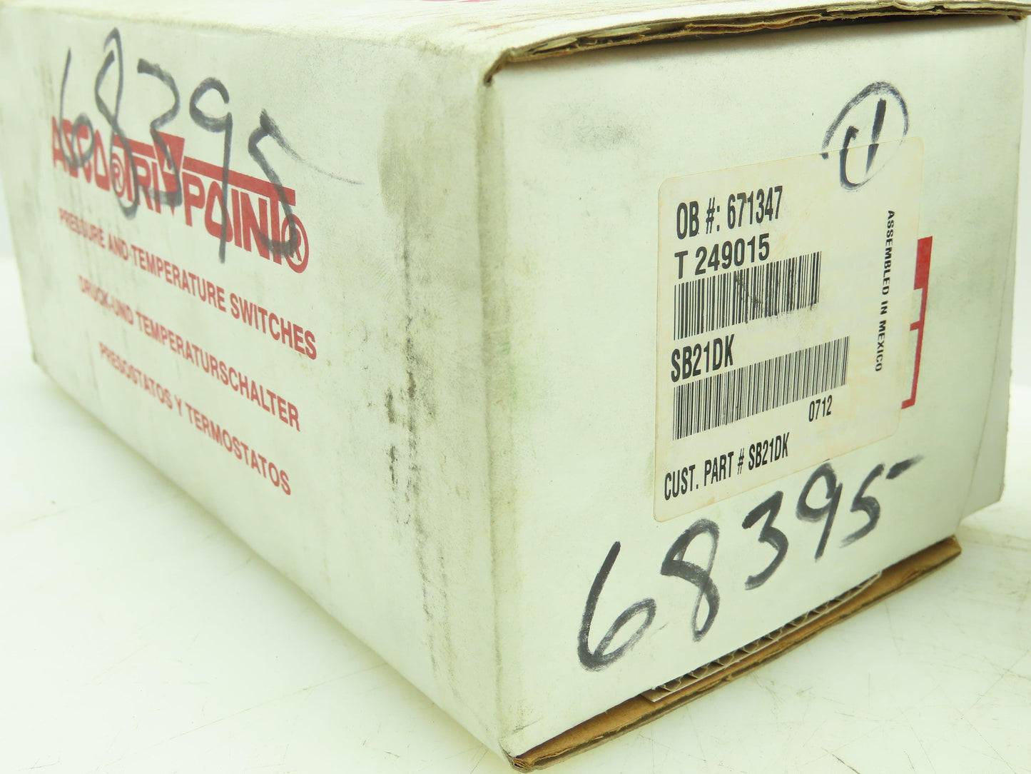 Asco SB21DK Tri Point Pressure/Temp Switch 125/250VAC & DC Pos Indicator 3/4"NPT