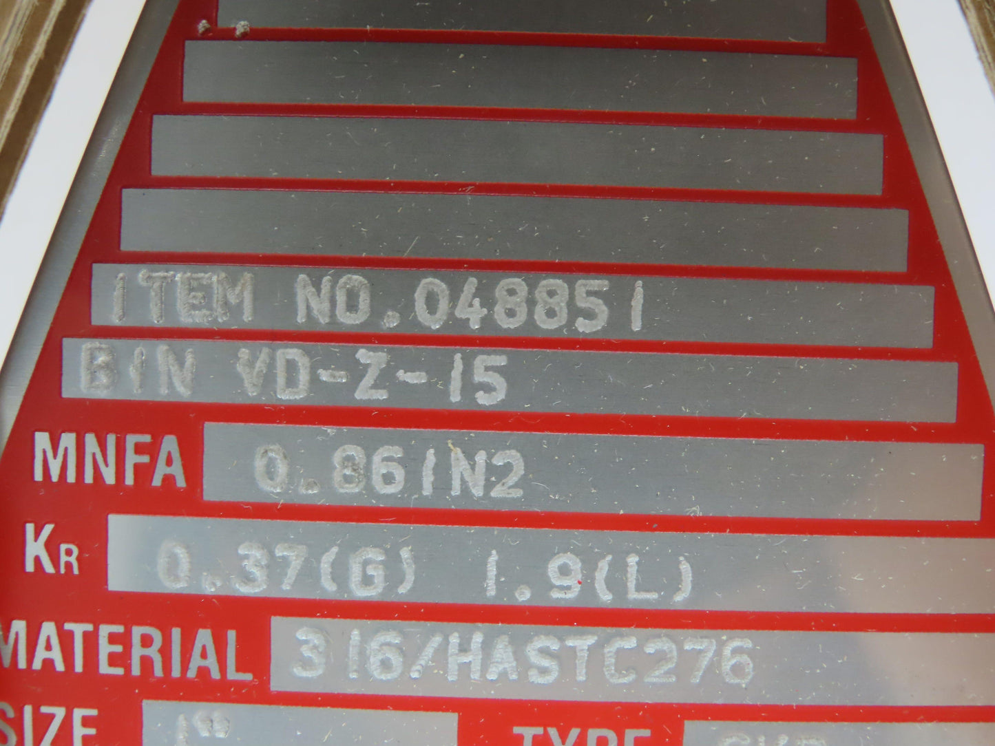 BS&B Safety Systems 048851 BIN VD-Z-15 Rupture Disk 1" Type SKR 211 PSIG @ 72°F