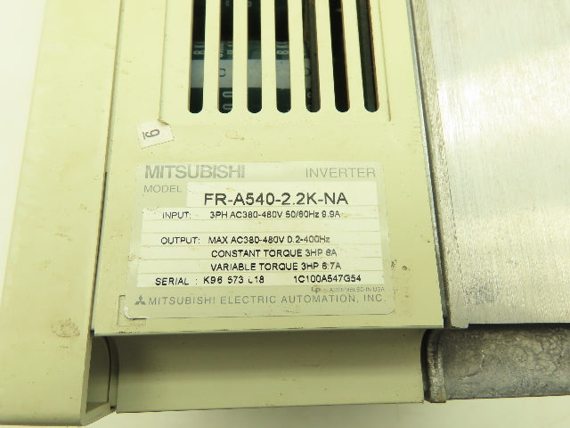 Mitsubishi A500 Variable Freq. Drive VFD AC Inverter 480V 3 PH 6.7A 3 HP Max