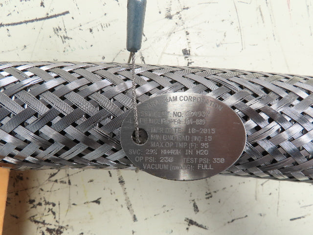 Branham 2" x 48" Stainless 316L SS Braided Flex Hose 2" Flanged x 2" Cam Lock