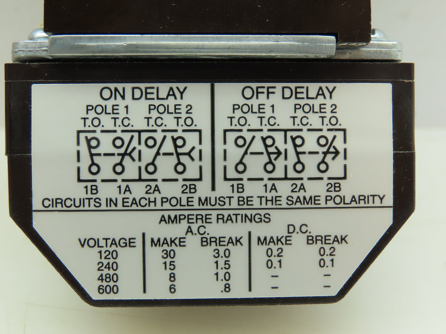 Eaton D26MRD006A1 Type M Relay 120VDC Coil w/.1-180 Sec Timer 0-NO/ 0-NC 10A