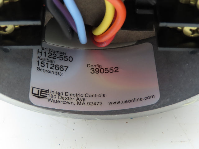 UE H122-550 Pressure Switch 15A 480V 30"-3" HgVac Hazardous Loc Explosion Proof