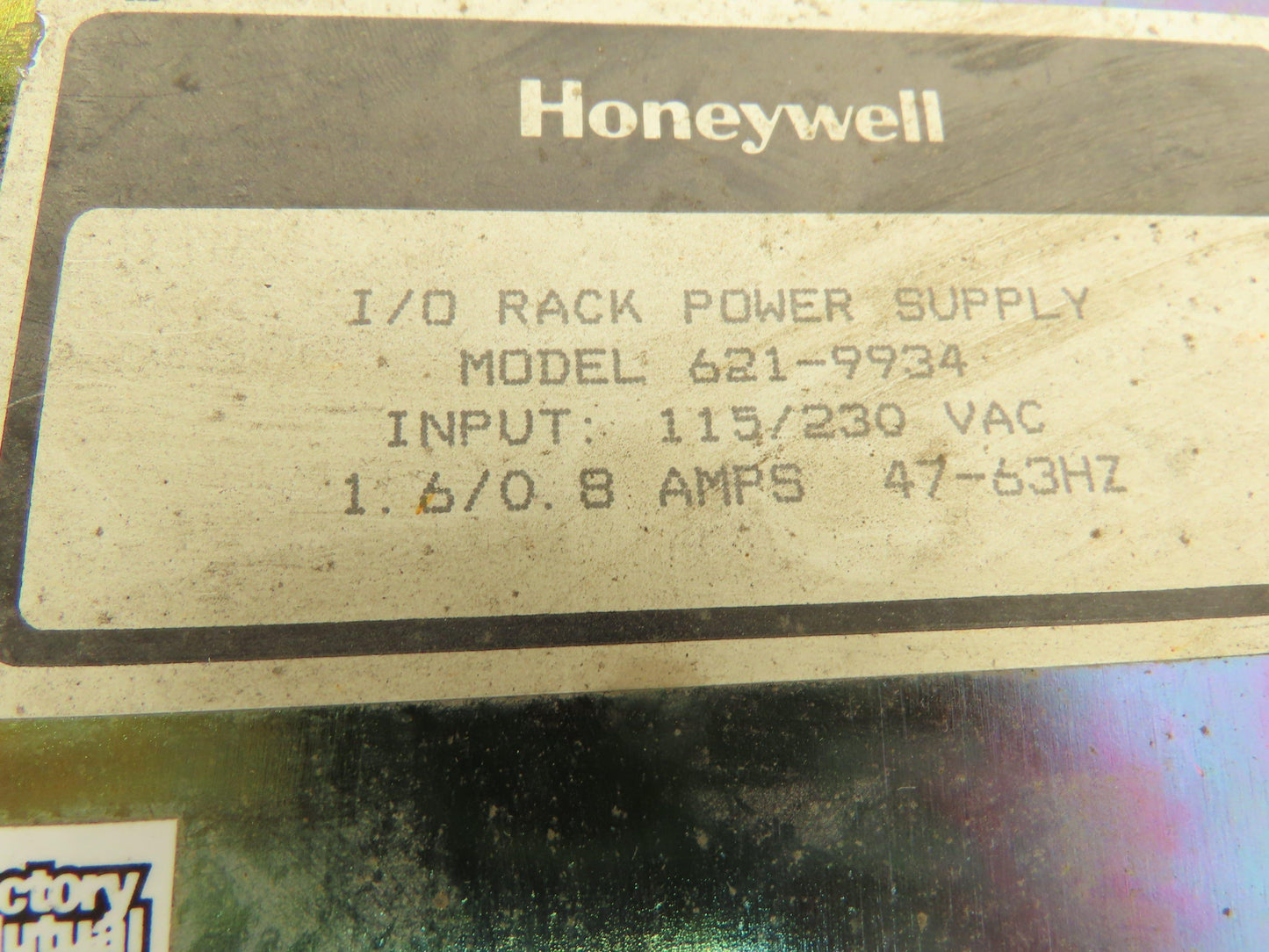 Honeywell 621-9934 IPC 621 I/O Rack Power Supply System 115/230V 1.6/0.8 A