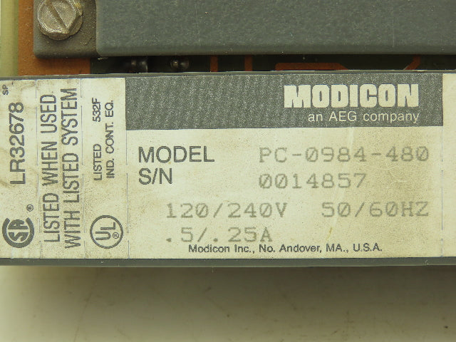 Modicon PC-0984-480 Model 480 Programmable Controller Module 120/240V .25A