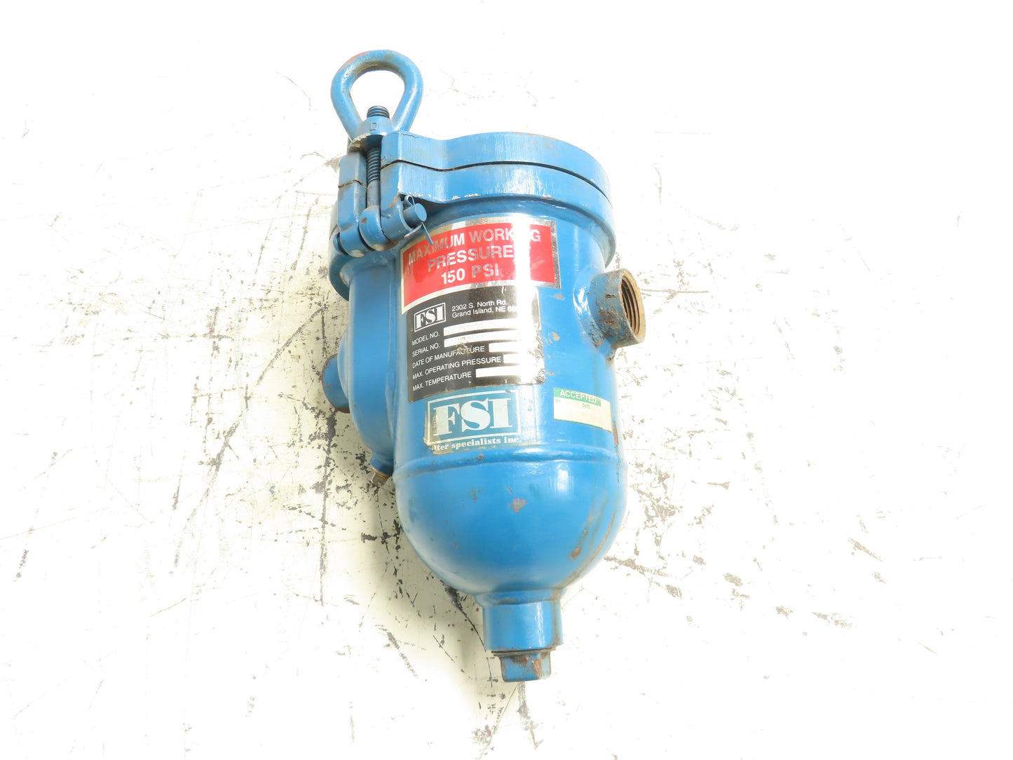 FSI FSPN20 CS Single Bag Filter Vessel Steel Housing 1" NPT 150 PSI 500°F