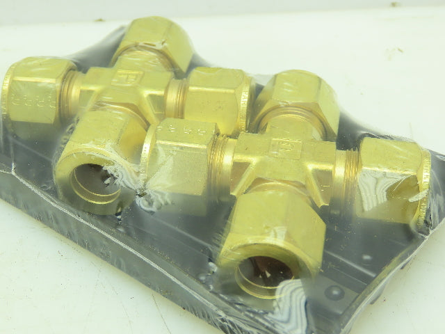Parker 8 KBZ-B Compression CPI Cross Union Connector Brass 1/2" Tube LOT OF 2