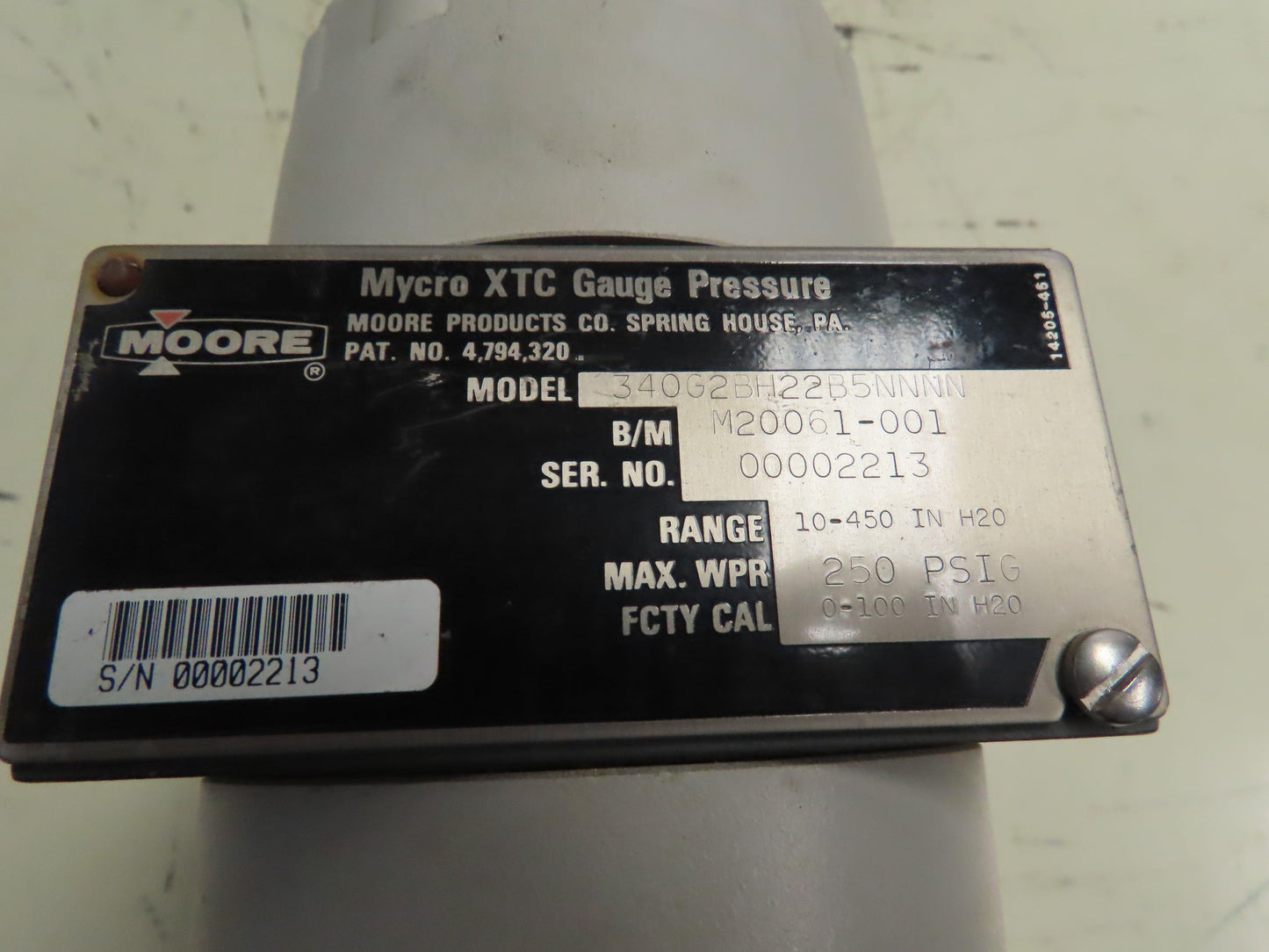 Moore 340G2BH22B5NNNN Mycro XTC Gauge Pressure 10-450 PSIG Range