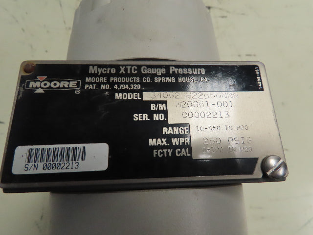 Moore 340G2BH22B5NNNN Mycro XTC Gauge Pressure 10-450 PSIG Range