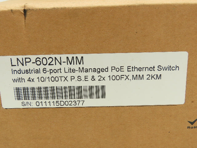 LanoLinx LNP-602N-MM 6-port Industrial Lite- Managed PoE Ethernet Switch