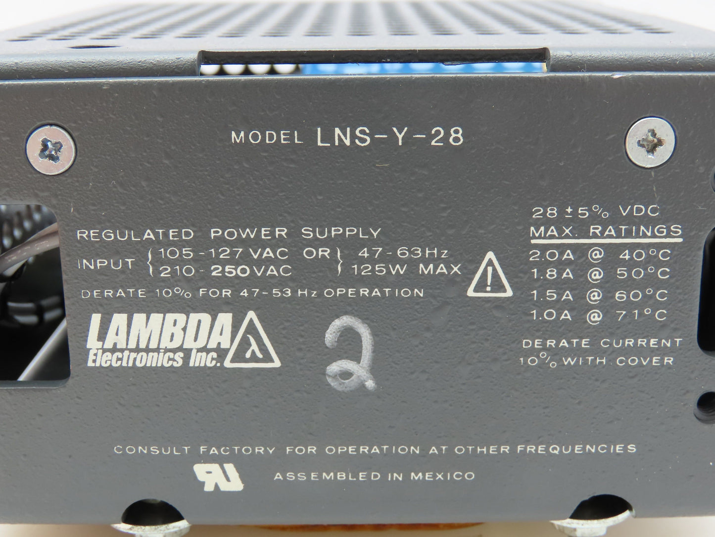 Lambda Electronics LNS-Y-28 Regulated Power Supply 28 ± 5% VDC @ 2.0A