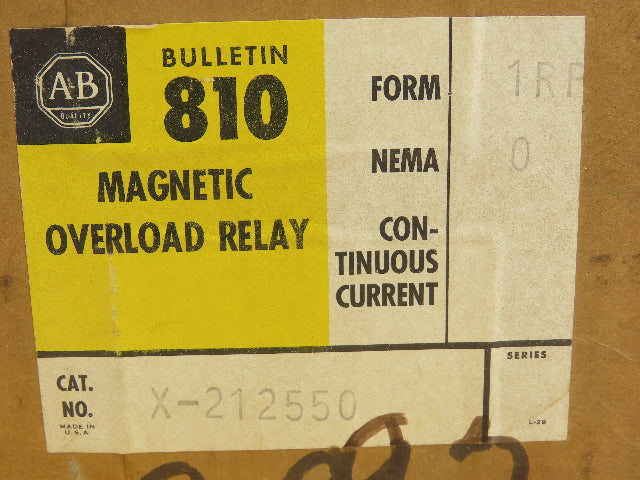 Allen Bradley Dashpot Magnetic Overload Relay Series A Fluid 2.5-7.3 A Bulletin