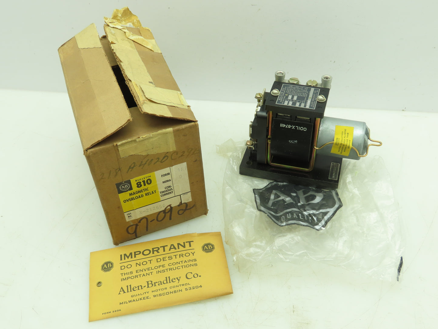 Allen Bradley Dashpot Magnetic Overload Relay Series A Fluid 2.5-7.3 A Bulletin