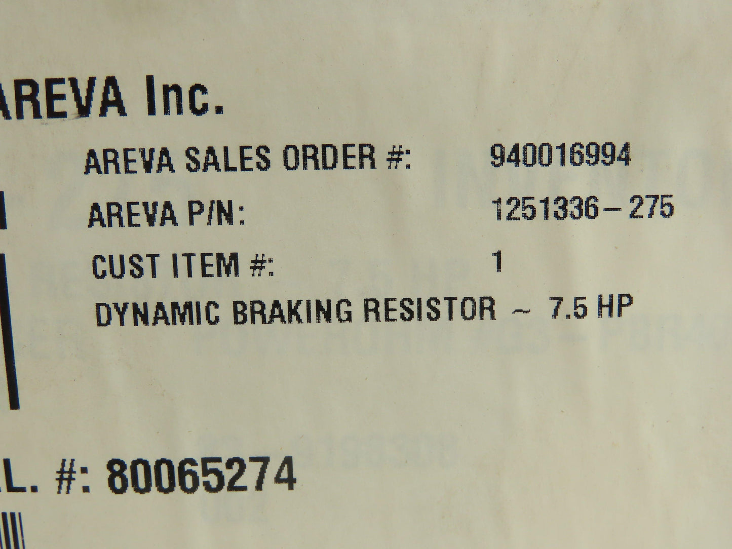 Powerohn G3-PBR4080-LD Dynamic Braking Resistor 240.0 Ohms 7.5HP P10096