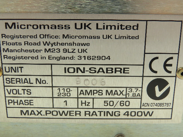 Waters Micromass Ion-Sabre 4087 Probe Control Unit 1Ph 110/230V 400W