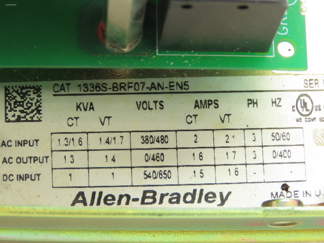 Allen Bradley 1336S-BRF07-AN-EN5 VFD Variable Frequency Drive 1336S Ser E
