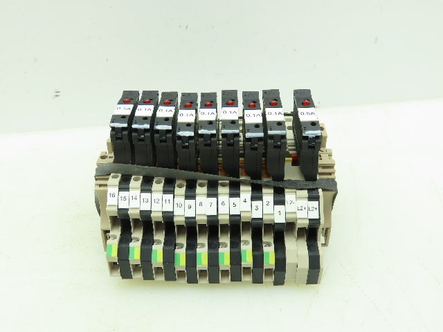 Weidmuller MTBFD-A0810 Terminal Block 19-WMF 2.5 BLZ/9-FUCR 5x20 DIN Rail Mount
