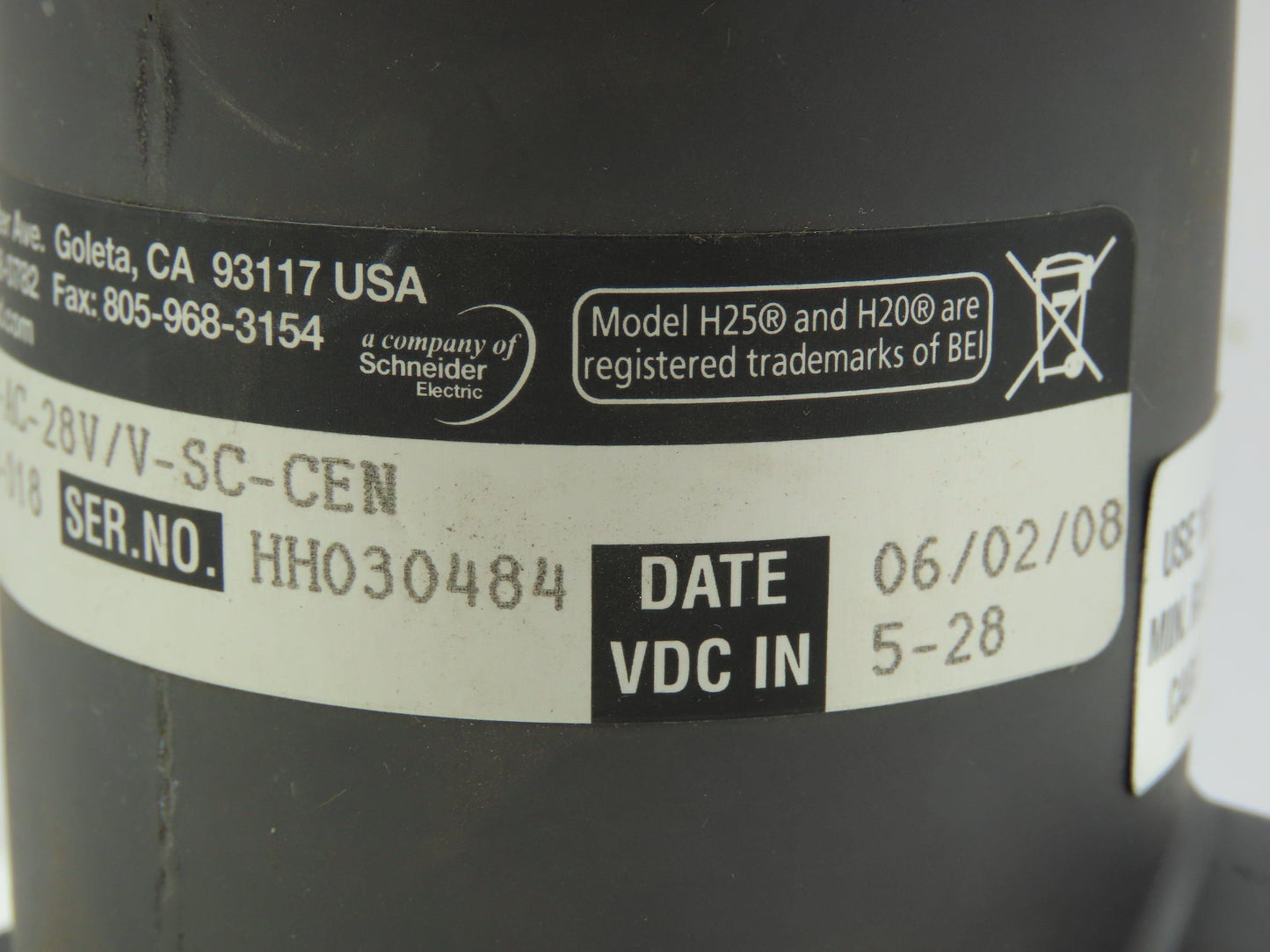 BEI Industrial 924-01059-018 H38D-1200-AC-28V/V-SC-CEN Optical Encoder