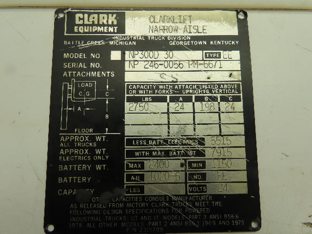Clark NP300D 30 24 volt Electric Forklift Controller/Contactor Assembly #2394149