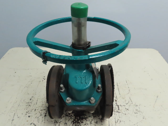 TRU-TECH 4AAAJ-CA-M-2 TRU-FLOW Rubber Diaphragm Manual Valve 4" Flanged 150 PSI