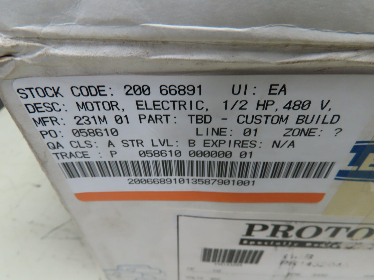Leeson PR143294 Electric Motor 1/2HP 3450RPM 460V 3PH 48 Frame 1/2"Shaft