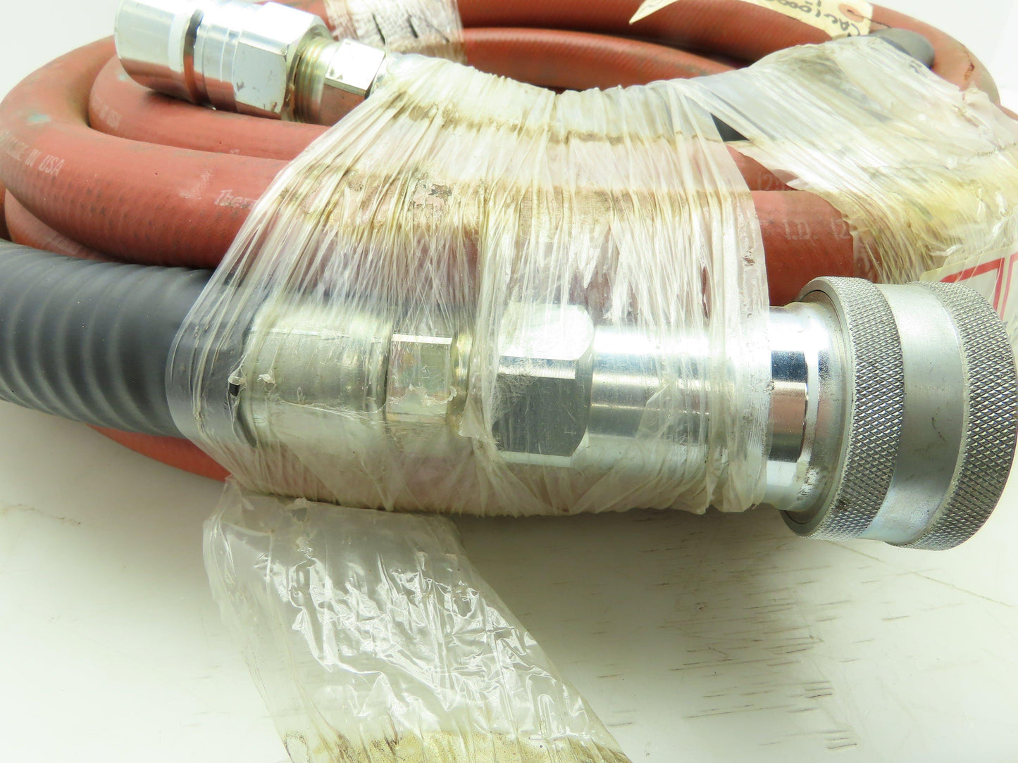 Thermoid Maxecon/GP Non-Conductive Red Hose 300PSI 1"ID x 35'Long Quick Connects