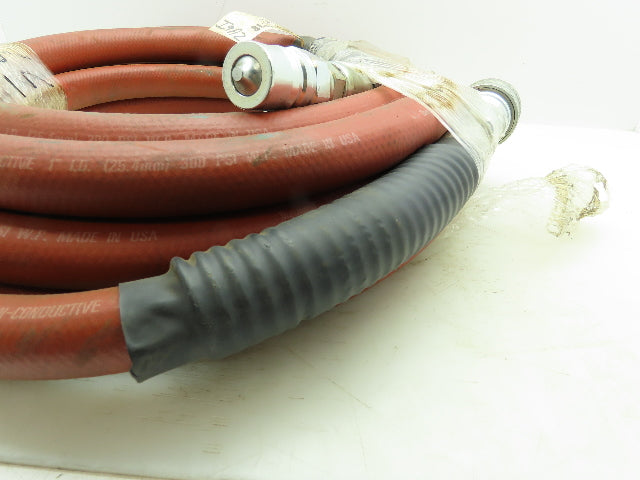 Thermoid Maxecon/GP Non-Conductive Red Hose 300PSI 1"ID x 35'Long Quick Connects