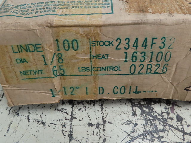 Union Carbide Linde 100 Welding Wire 1/8" Mig 55 LBS Spool